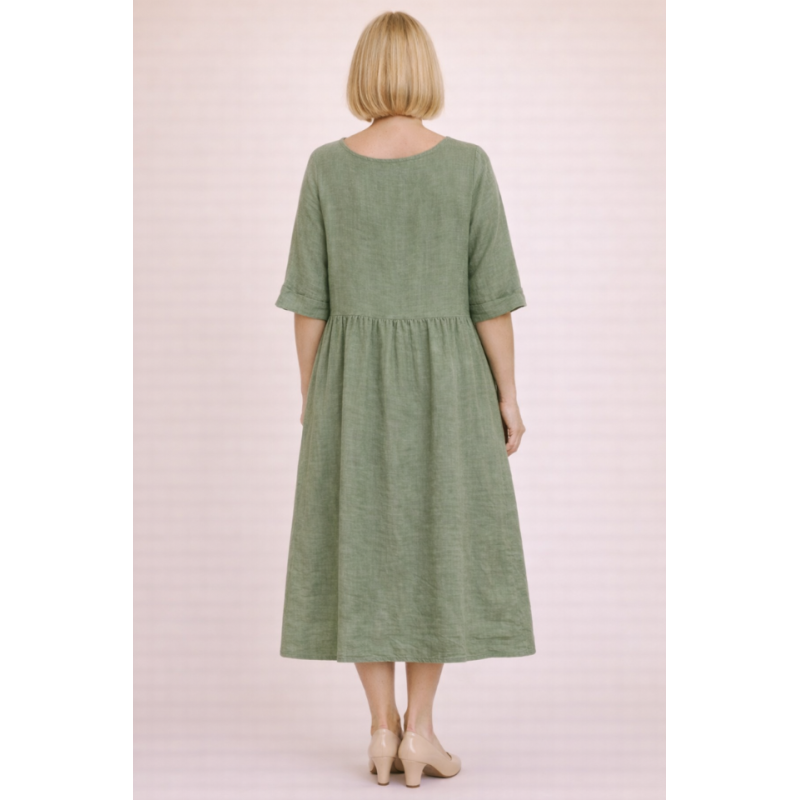 Linane kleit Agnes oliivroheline 1-125.png