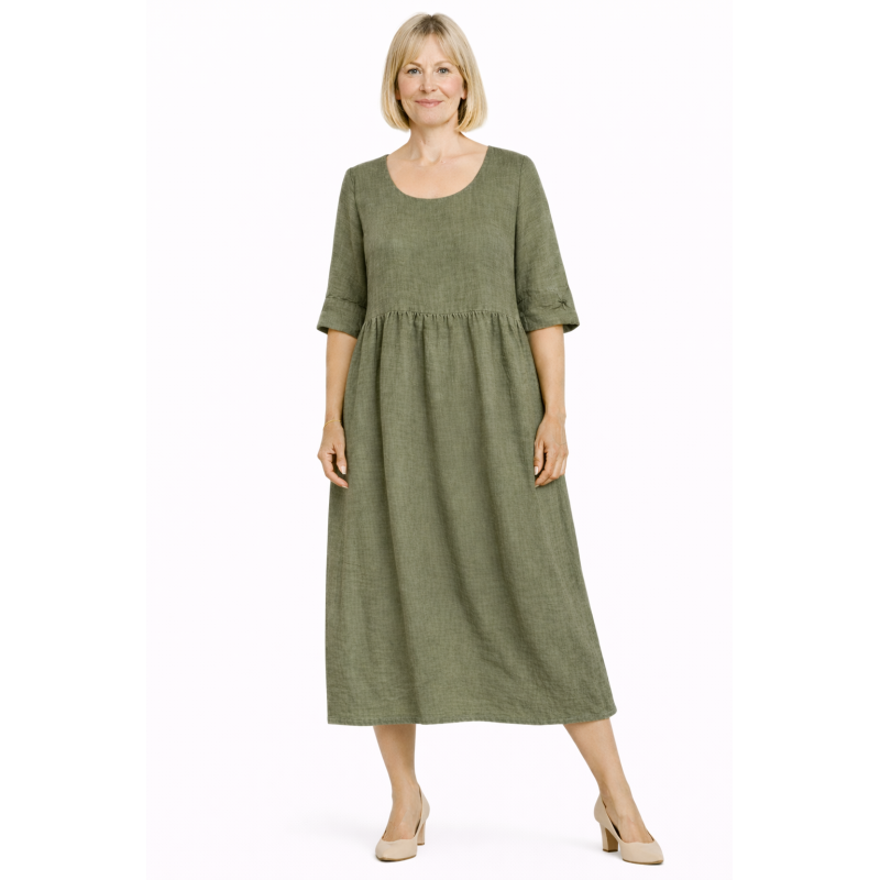 Linane kleit Agnes oliivroheline 12.png