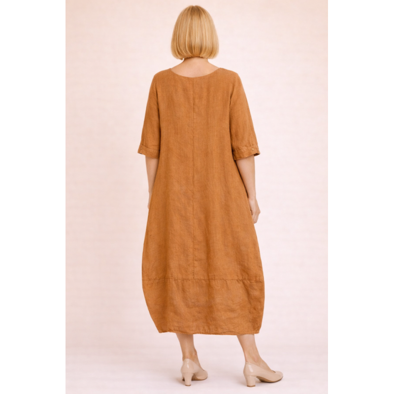 Linane kleit Claire camel 1-3.png