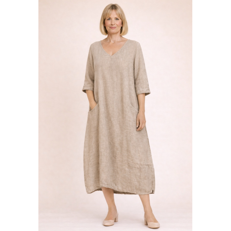 Linane kleit Claire naturaalne 1-2 .png