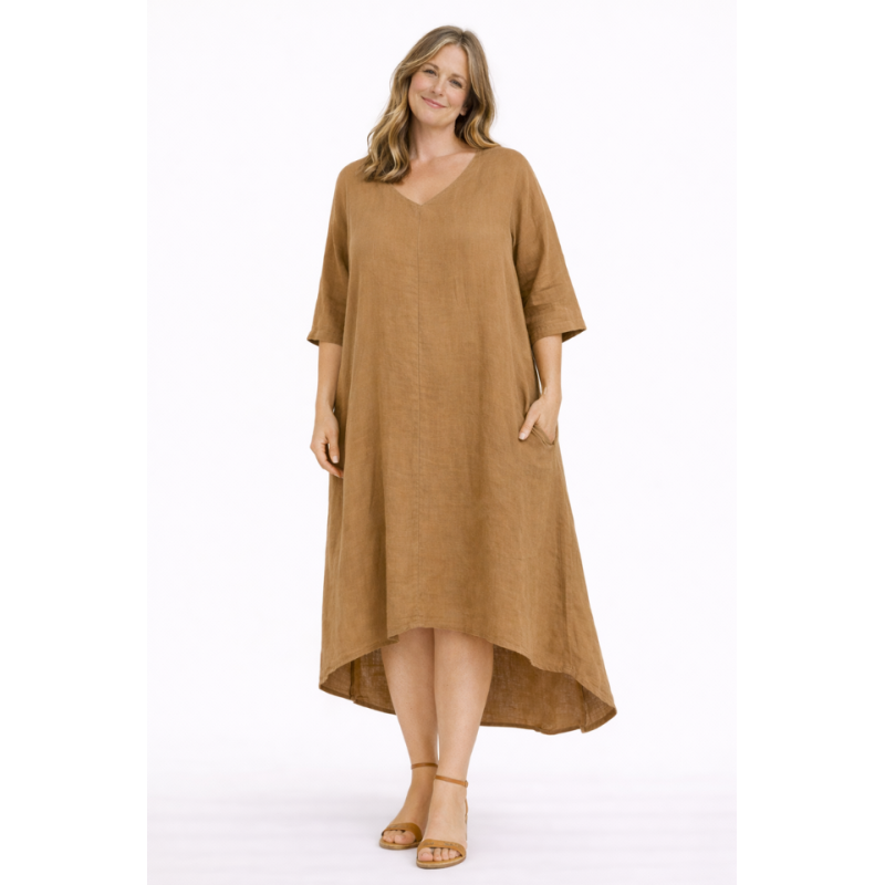 Linane kleit Kamille camel 1.png