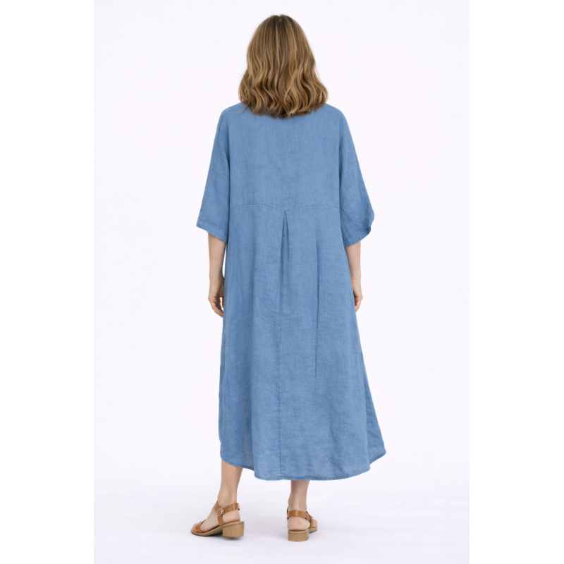 Linane kleit Kamille hele sügavsinine 2.png