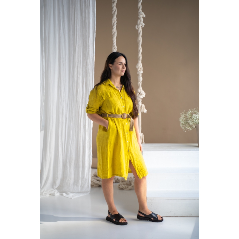 Linane kleit Liis päikesekollane -1.jpg