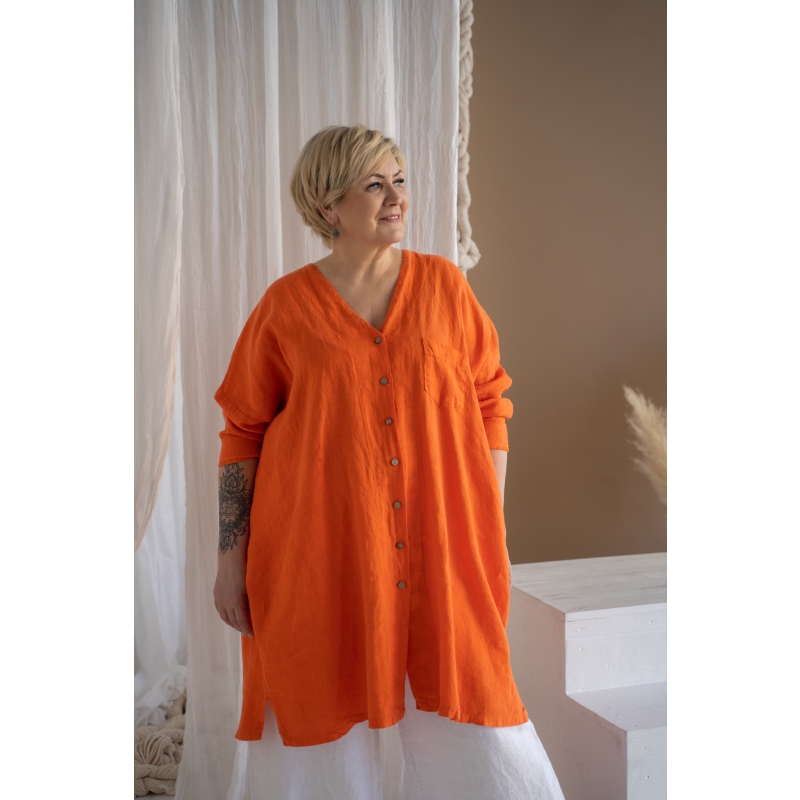 Linane särkpluus kleit Elle mandariin -1.jpg