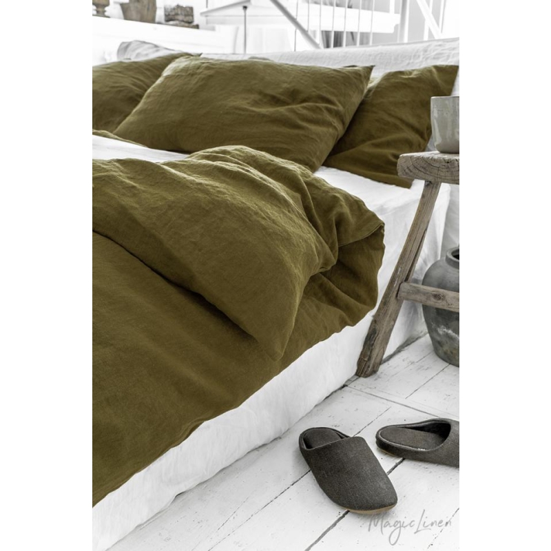 LINANE 3-osaline voodipesukomplekt OLIVE GREEN