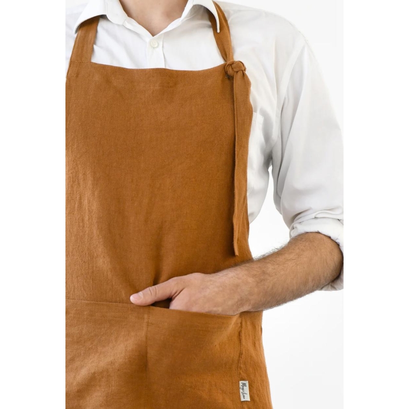 Meeste linane põll Bib Apron Cinnamon-3.jpg