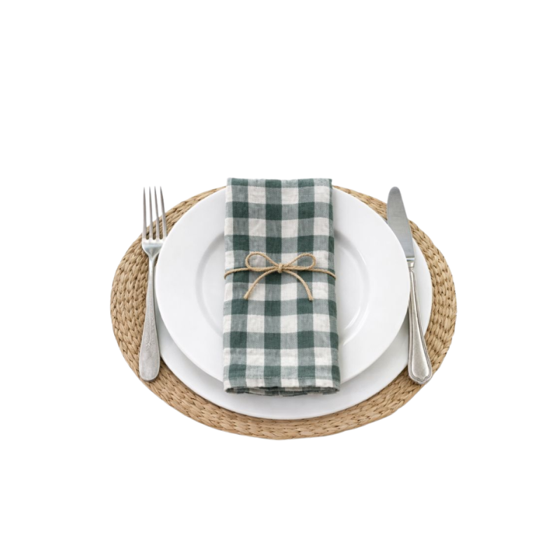 Linased salvrätikud Forest Green Gingham.png