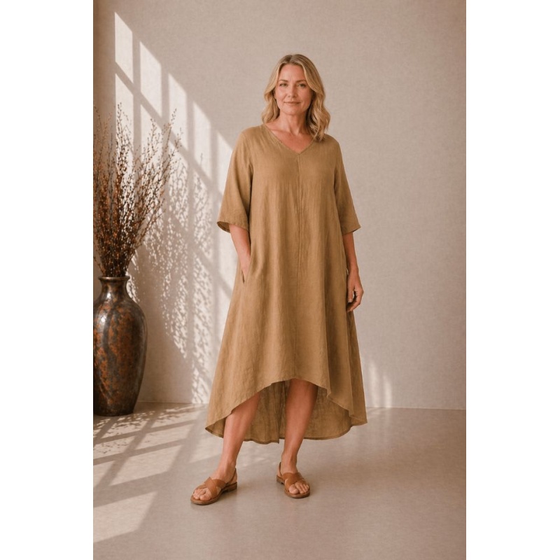 linased kleidid linane kleit kamill camel.jpg