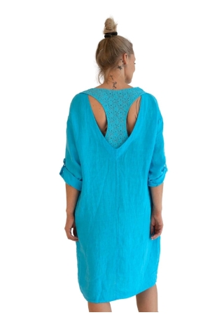 LINEN DRESS JOLANDA, clear sky blue