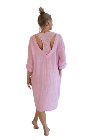 LINEN DRESS JOLANDA, pastel pink