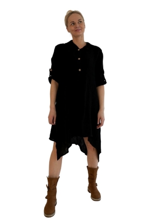 LINEN DRESS_TUNIC SANNE, black