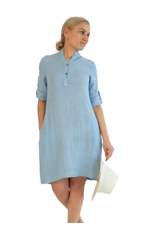 LINEN DRESS JANE, icy light blue