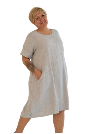 LINEN DRESS_TUNIC FREIA, pale gray