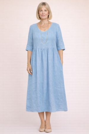 Linane kleit Agnes taevasinine