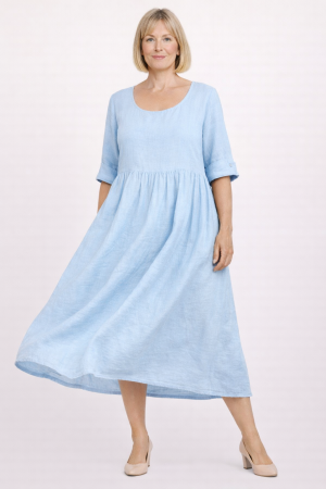 Linen dress Agnes sky blue