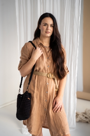 Linen dress Liis camel