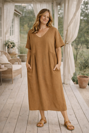 Linane kleit Nadine camel