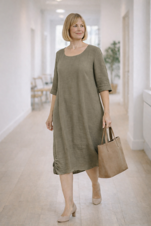 Linane kleit Sophia salveiroheline