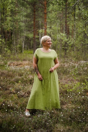 LINEN DRESS ANNABEL,  green