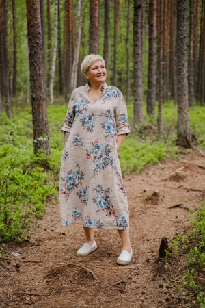 LINEN DRESS GABRIELE,  beige