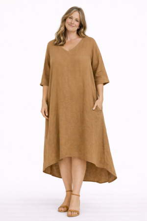 Linane kleit Kamille camel