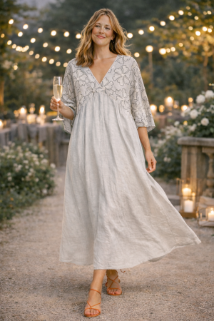 Linen dress Florena light grey