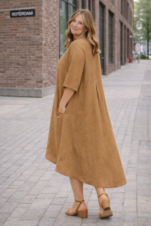 Linane kleit Kamille camel