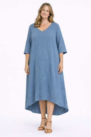 Linen dress Kamille deep blue