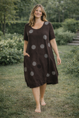 Linane kleittuunika Emma šokolaadipruun