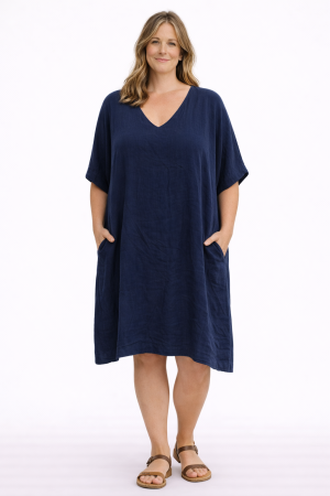 Linane kleittuunika Rosina söekarva sinine