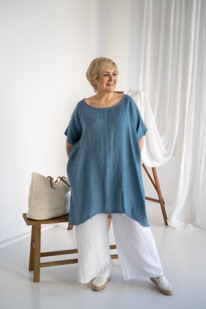 LINEN DRESS TUNIC KERLI  blue