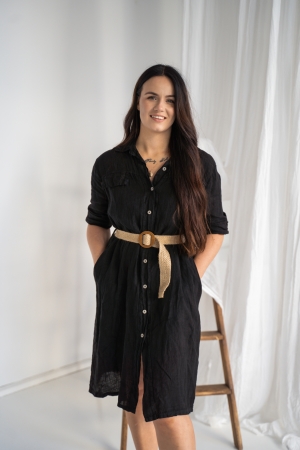 Linen dress Liis black