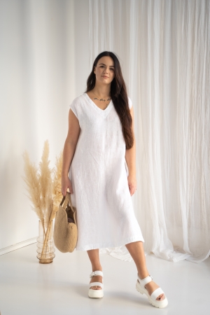 Linen dress Suvi white