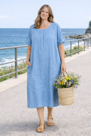 Linane kleit Aurora taevasinine