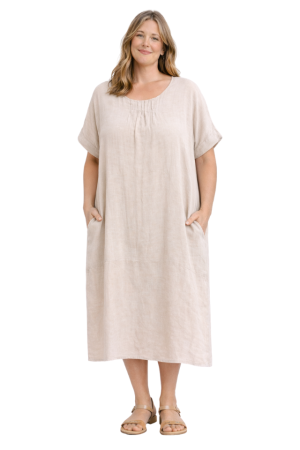 Linane kleit Aurora naturaal 