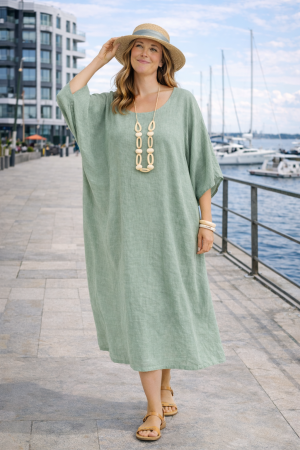 Linane boho - kaftan stiilis linane kleit Blossom veeroheline