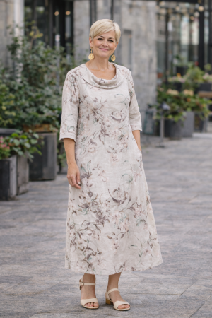 Linen dress Flora natural