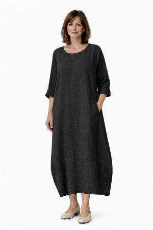 Linane kleit Laara musta värvi