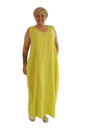 LINEN DRESS CAMILL, mustard