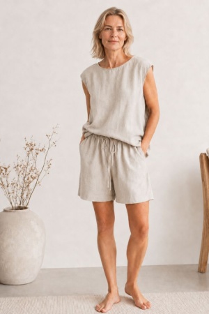 Melange Linen Verbena Pyjama Set