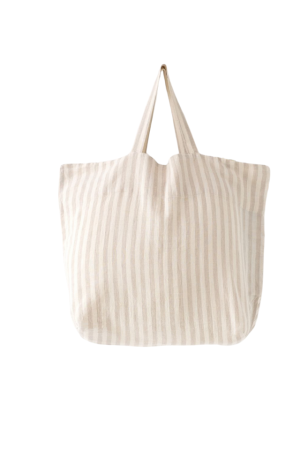 SUUR LINANE KOTT NATURAL WHITE STRIPES