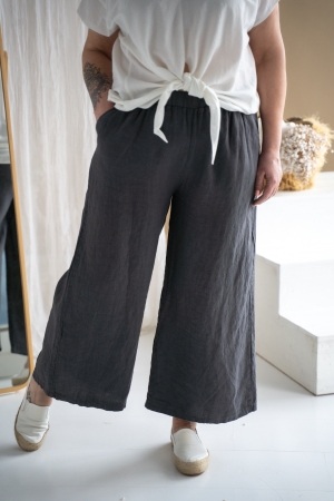 linen trousers airike charcoal gray