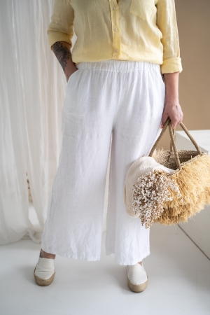 linen trousers airike white