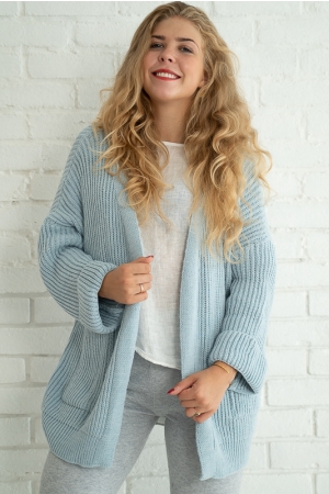 SMARAGD KARDIGAN,LIGHT BLUE