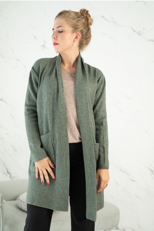 HELENIUM CARDIGAN,KHAKI