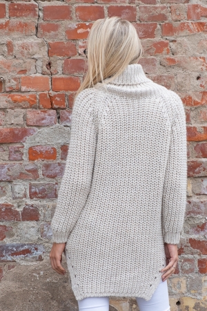 COZY TURTLENECK SWEATER, BEIGE