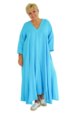 Linane kleit DELISA türkiissinine