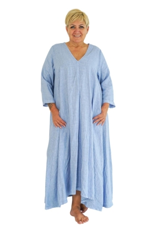 LINEN LONG DRESS DELISA, light blue