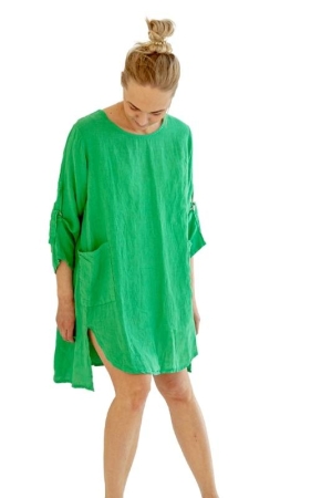 LINEN BLOUSE/TUNIC RENATA, green