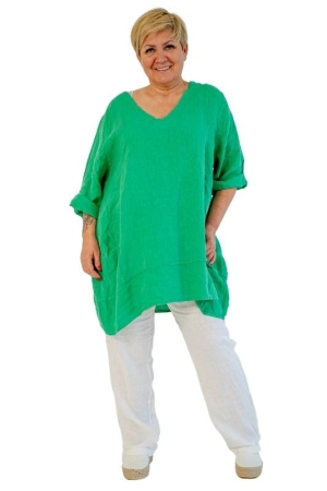 LINEN TUNIC MILANA, green